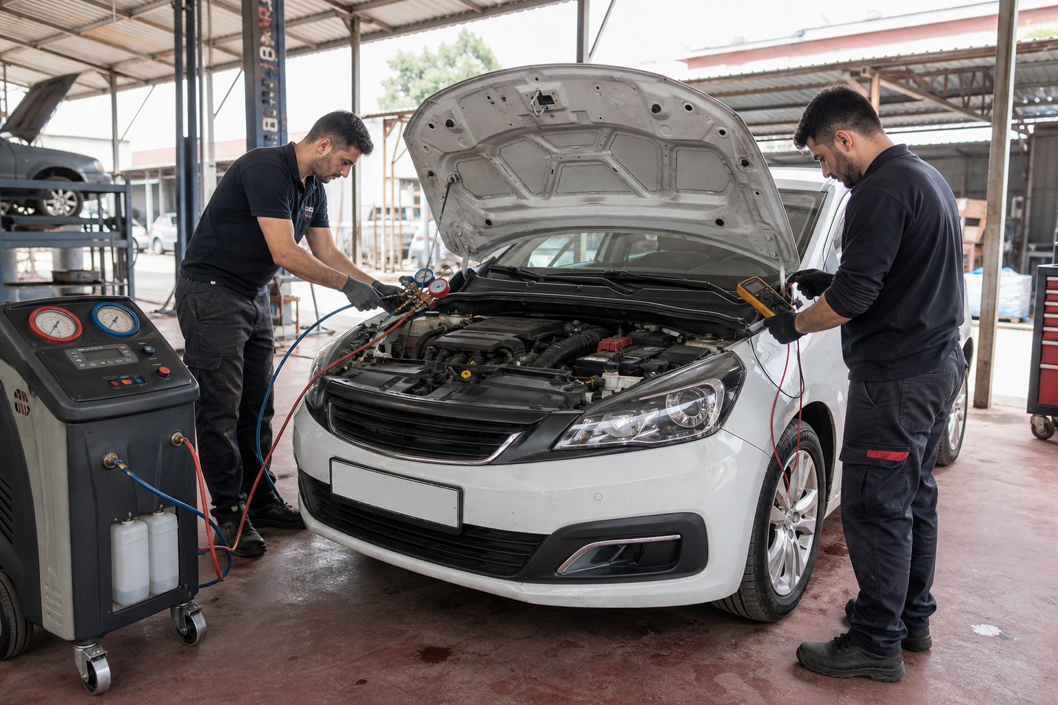 Otomobil klima gaz dolumu ve elektrik kontrolü